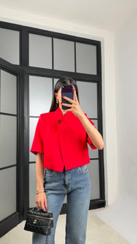 Kırmızı Kısa Kollu Crop Ceket GAUS-01561GAUSCEKETGAUS-01561