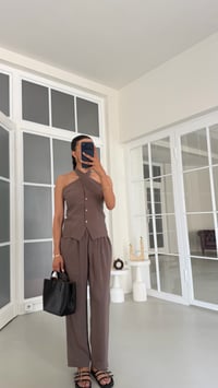 Vizon Halter Yaka Yelek Beli Lastikli Pantolon Muadil Takım GAUS-01770GAUSSuitsGAUS-01770