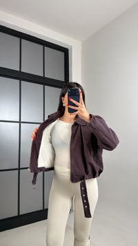 Acı Kahve İçi Kürk Detaylı Bomber Denim Ceket GAUS-01051GAUSCEKETGAUS-01051