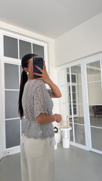 Gümüş Simli Kuşaklı Triko Bluz GAUS-01873GAUSBlouseGAUS-01873