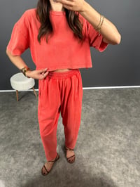 Ava Nar Çiçeği Yıkama Tshirt Pantolon İkili TakımGausTAKIMGU008487