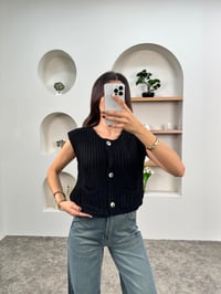 Maje Siyah ZR Model Düğmeli Yelek Hırka GausHIRKAGU00903758