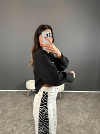 Cardi Siyah Baskılı Crop Gömlek GausGÖMLEKGU004386