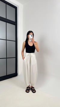 Taş Beli Lastikli Cepli Balon Keten Pantolon Gaus00391GausPANTOLONGU1001916