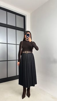 Siyah Astarlı Kemerli Süet Etek GAUS-01080GAUSETEKGAUS-01080