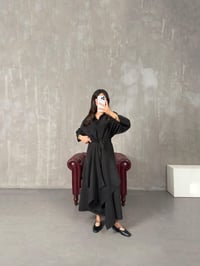 Lusiya Siyah Bel Bağlamalı Tasarım Gömlek ElbiseGausELBİSEGU100403