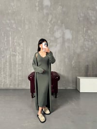 Rila Haki Hırkalı Triko Elbise İkili TakımGausELBİSEGU00904035