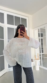 Beyaz Yazı Baskılı Oversize Tshirt GAUS-02243GAUSTshirtGAUS-02243