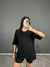 Luni Siyah Tasarım Oversize TshirtGausTSHIRTGU004680