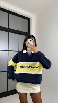 Lacivert California Yazılı Şardonlu 3 İplik Sweatshirt GAUS-00471GAUSالسويت شيرت GAUS-00471