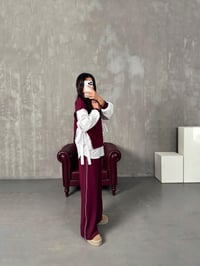 Preme Bordo Gömlek Detaylı Modal TakımGausTAKIMGU00904154