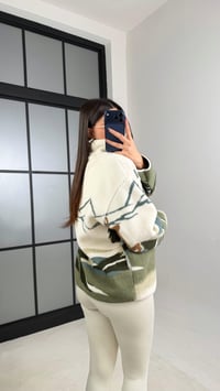 Yeşil Fermuarlı Geyik Desenli Polar Sweatshirt GAUS-00723 GAUS-01100GAUSSWEATSHIRTGAUS-01100