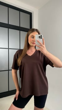 Acı Kahve V Yaka Basic Tshirt GAUS-01131GAUST-shirtGAUS-01131