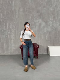 Ceremi Koyu Mavi Mom JeanGausDENİM PANTOLONGU100662