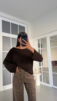 Acı Kahve Kayık Yaka Triko Bluz GAUS-02026GAUSBlouseGAUS-02026