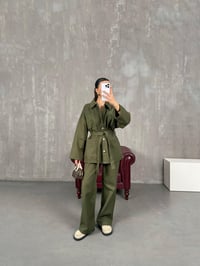 Yeşil Gabardin Kuşaklı Takım Gaus0008GausTAKIMGU100999