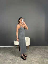 İp Askılı Eskitme Yırtmaçlı Elbise GausELBİSEGU004687