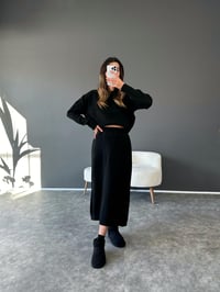 Laydia Siyah Triko Etekli İkili TakımGausTAKIMGU002838