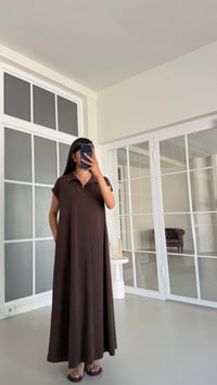 Kahve OYS Model Polo Yaka Basic Elbise GAUS-01728GAUSELBİSEGAUS-01728