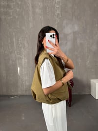 Nela Haki Astarlı Muadil Premium YelekGausYELEKGU100580