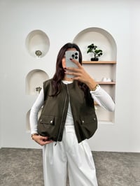 Belen Haki Cepli Fermuarlı Paraşüt YelekGausYELEKGU00903639