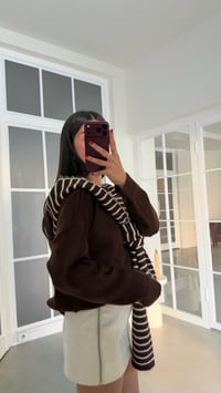 Kahve Çıkarılabilir Kapüşonlu Fularlı Kazak GAUS-02054GAUSKAZAKGAUS-02054