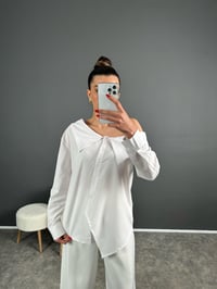 Beyaz Düşük Omuz Gömlek GausGÖMLEKGU007189