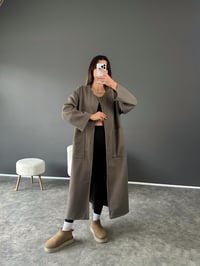 Loc Gri Yırtmaçlı Kuşaklı Kaban GausKABANGU002518