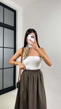 Haki Beli Lastikli Cepli Poplin Etek GAUS-0041GAUSETEKGAUS-0041
