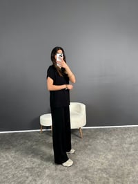 Gabby Siyah  Modal Kumaş İkili TakımGausTAKIMGU004740