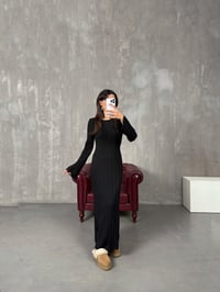 Rebeca Siyah Kuşaklı Triko ElbiseGausELBİSEGU100267