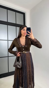 Lacivert Desenli Beli Lastikli Astarlı Tül Etek GAUS-01133GAUSETEKGAUS-01133