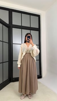 Vizon Beli Lastikli Cepli Tencel Etek GAUS-01203GAUSSkirtGAUS-01203