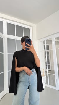 Siyah Muadil Pelerin Bluz GAUS-01756GAUSالبلوزات GAUS-01756