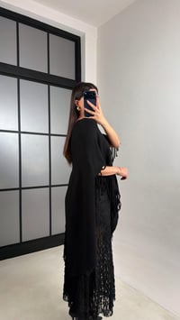 Siyah Püskül Detaylı Tasarım Panço GAUS-01093GAUSPançoGAUS-01093