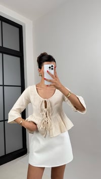 Taş Önden Bağlamalı Müslin Bluz Gaus00520GausBLUZGU1002219