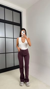 Mürdüm Eskitmeli Flare Jean GAUS-00480GAUSDENİM PANTOLONGAUS-00480