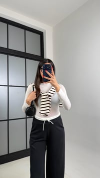 Siyah Beli Lastikli Modal Kumaş Pantolon GAUS-00914GAUSPANTOLONGAUS-00914