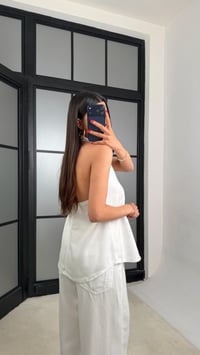 Beyaz Halter Yaka Tencel Denim Takım GAUS-01520GAUSTAKIMGAUS-01520