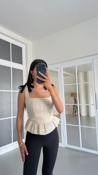 Krem Nakışlı Ayarlanabilir Askılı Korse GAUS-01638GAUSBlouseGAUS-01638