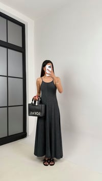 Antrasit Yıkamalı Basic Ayarlanabilir Askılı Modal Kumaş Elbise Gaus00472GausELBİSEGU1002103