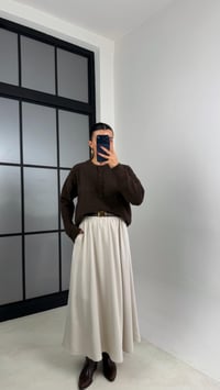 Taş Beli Lastikli Cepli Tencel Etek GAUS-00670GAUSSkirtGAUS-00670