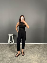 Wuud Siyah İthal Kumaş Şalvar PantolonGausPANTOLONGU008111