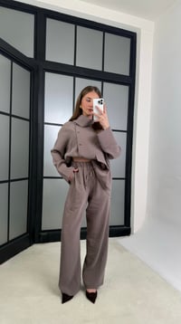 Vizon Gömlek Beli Lastikli Pantolon Cep Detaylı Muadil Tencel Takım GAUS-01225GAUSTAKIMGAUS-01225