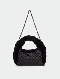 973 PELUŞ KAPİTONE ZİNCİRLİ ÇANTA SİYAH BAG COLLECTIONGaus ÇantaCNT-111