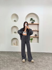 Lika Antrasit Yıkamalı ZR Model Eskitme Eşofman TakımıGausTAKIMGU00903762
