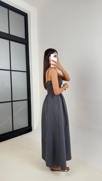 Antrasit Ayarlanabilir Askılı Gipeli MD Muadil Tencel Elbise Gaus00617GausELBİSEGU1002442