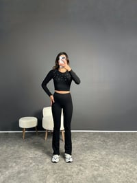 Siyah Fitilli Üstü Taşlı İkili TakımGausTAKIMGU002720