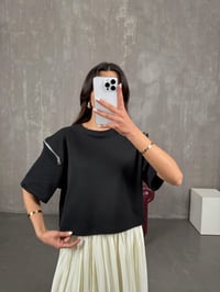 Ace Siyah MD Muadil Kol Fermuar Detaylı TshirtGausTSHIRTGU100828
