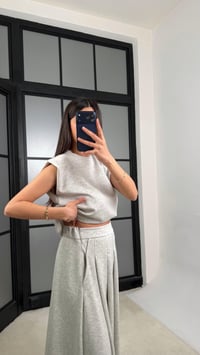 Gri Vatkalı Bluz Cepli Etek İkili Modal Takım GAUS-01311GAUSTAKIMGAUS-01311